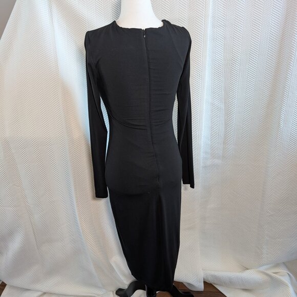 Bardot Black Bodycon Midi Dress Long Sleeve Underwire Bust Size US 6/S Cocktail - Picture 3 of 10